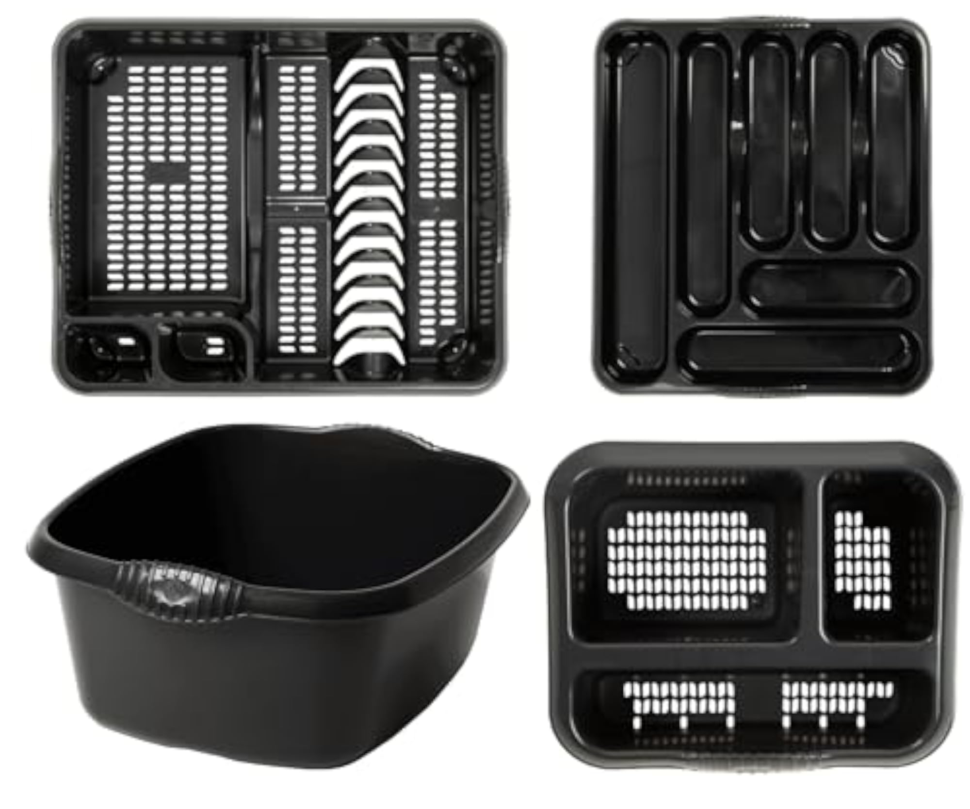 4-Piece Kitchen Sink Set, Large Dish Drainer